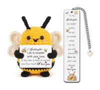 Goddaughter Graduation Gifts from Godmother Godfather Crochet Bee Birthday Presents for Women Teens Bookmark 2pc Set Gifts Christmas Graduate Enter New Job Inspirational Life Is Sweeter with Your Love