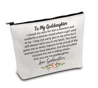 Goddaughter Makeup Bag Goddaughter Gift from Godmother Goddaughter Baptism Gift i Closed My Eyes for a Moment Goddaughter Graduation Cosmetic Bag (Closed Eye Goddaughter)