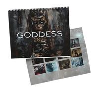 Goddess 2026 Wall Calendar, 12-Month Monthly Calendar With Goddesses And Moon Phases, Wall Planner For Home, Study, Meditation, Room Decor, Living Room 28 X 21.5 Cm