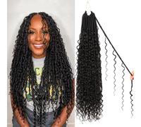 Goddess 8 Bundles Synthetic Dreadlocks 24" Soft Bohemian Dreadlocks Crochet for Black Women 1B 24" 8 Pieces