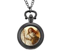 Goddess Athena Classic Quartz Pocket Watch Vintage Men's Pocketwatch with Chain Christmas Gifts for Father Husband Boyfriend