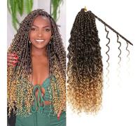 Goddess Boho Crochet Box Braids 8 Packs 14 Inch Pre Rolled Braids for Black Women Crochet Braids (T27, 14 Inch (Pack of 8)