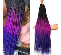 Goddess Box Braids 30" Pre Wound Crochet Braids Gradient Braids for Black Women 6 Pack 30 Inch 6 Pack