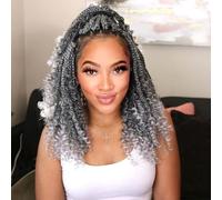 Goddess Box Braids Crochet Hair 30.5cm Boho Crochet Braids for Black Women 7 Packs Pre Looped Bohemian Box Braids With Curly Ends Boho Box Braids Knotless Crochet Braids