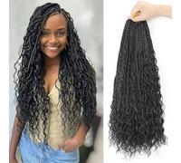 Goddess Box Braids Crochet Hair for Black Women 14 Inch Boho Box Braids Crochet Braids 8 Packs Goddess Box Braids Crochet Hair Braids