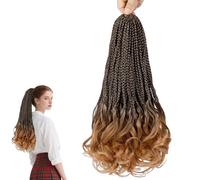 Goddess Braids Extensions Hair Bohemian Crochet Braids with Curly Ends Pre Stretched Braiding Hair 3230
