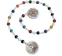 Goddess Brigid Meditation Beads, Handmade Pagan Engraved Prayer Beads with Gemstone Glass Acrylic Beads Celtic Brighid Brigids Cross