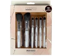 GODDESS by Manna Kadar Brush Basics 6-Piece Makeup Brush Set - Professional Face & Eye Makeup Brushes for Blending, Contouring & Highlighting - Flawless Makeup Application Kit
