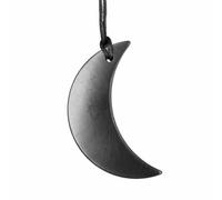 Goddess Crescent Pendant - Authentic Rare Russian Shungite - Natural Stone Necklace - Handmade - TOLVU