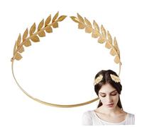 Goddess Crown, Back-Worn Gold Leaf Metal Goddess Crown Headpiece Exquisite Elegant Bridal Wedding Headpieces for Women