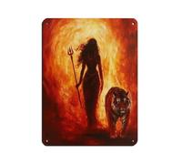 Goddess Durga Retro Poster Metal Tin Sign Chic Art Retro Iron Painting Bar People Cave Cafe Family Garage Poster Wall Decoration 12x16inch(30x40cm)