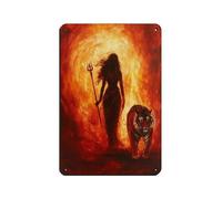 Goddess Durga Retro Poster Metal Tin Sign Chic Art Retro Iron Painting Bar People Cave Cafe Family Garage Poster Wall Decoration 8x12inch(20x30cm)