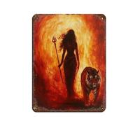 Goddess Durga Retro Poster Metal Tin Sign Chic Art Retro Iron Painting Bar People Cave Cafe Family Garage Poster Wall Decoration 12x16inch(30x40cm)