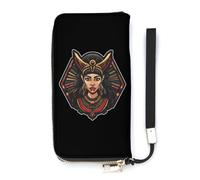 Goddess Egyptian Pharaoh Pyramid Ancient Egypt (1) Slim Wallet for Women Long Purse Cute Clutch Wristlet Handbag Card Holders