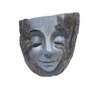 Goddess Face Flower Pot, Creative Girl Face Design Sculpted Pots for Indoor & Outdoor Plants, Tree Stump Girl Crafts Ornaments, Green Planter Decorations for Courtyard or Living Room