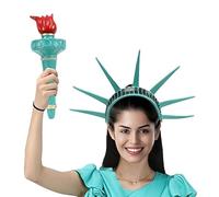 Goddess Headband 44cm - Statue of Liɓerty Torch & Cŕown | Adjustable Party Masquerade Headwear | Role-Playing Accessory - Halloween Costume Decoration for Festival Fun