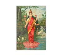 Goddess Lakshmi - Raja Ravi Varma Poster Bedroom Canvas Decor Print Wall Art Office Room Aesthetic Decor Gift 16x24inch(40x60cm)