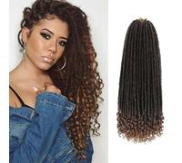 Goddess Locs Crochet Braids Crochet Hair 18 Inch 6Packs 1B 30 Pre-looped Soft Curly Synthetic Hair Extensions for Black Women