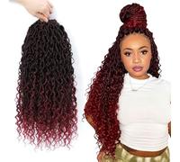 Goddess Locs Crochet Hair Boho Faux Locs Crochet Braids for Black Women Soft Bohemian Locs Crochet Hair Pre Looped River Locs Crochet Hair (24 Inch (Pack of 8), 1B/Bug#)
