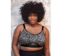 Goddess Wire Free Fuller Bust Sports Bra (36FF, Black Snake)