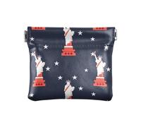 Goddess Of Liberty Design Independence Day PU Leather Change Purse Unique Mini Makeup Bag for Girls Women Ladies, Goddess of Liberty design Independence Day, Decoration