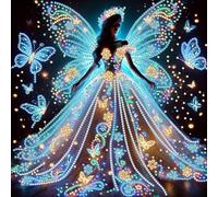 Goddess Special Shape Diamond Painting Kits for Adults, 5D Elegant Woman DIY Partial Drill Diamond Art 30x30cm, Home Wall Decor Gift, Handmade Beauty Portrait Resin Crystal Craft (Luminous Dress)