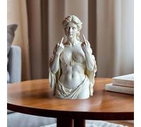 Goddess Statue Venus Statue, Unapologetic Venus The Middle Finger Statue, Venus Figurine with Middle Finger, Rebellious Bold Modern Art Decor,Resin Art Statue,Funny Unique Decor for Desk Shelf -white