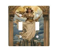 Goddess Themed Light Switch Cover Plates/Outlet Covers, Elegant Gold Decor for Home Accents, Thermoplastic Wall Plates, Standard Size Double Toggle