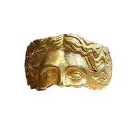 Goddess Venus Ring - Adjustable Half Face Copper Ring | Sculpted Open Loop Jewelry - Retro Fashion Statement Rings for Men Women, Prosperity Victory Design, Silver Gold Finish