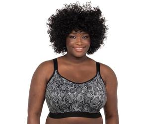 Goddess Wire Free Fuller Bust Sports Bra (46FF, Black Snake)