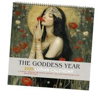 Goddess Year Calendar 2026, 12-Month Lunar Calendar with Pagan Holidays, Moon Phases & Eclipses, Beautifully Women Illustrated Monthly Planner for Mythology Lovers & Spiritual Pagan (1pcs)