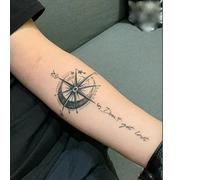 GoDdis 2 Compass Juice Temporary Tattoo Fake Tattoo Stickers Herbal Semi-Permanent Waterproof Non-Reflective Arm Men Lasting For Two Weeks