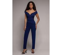 Goddiva Bardot Scuba Jumpsuit - Navy Blue by Goddiva - Navy - 14