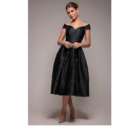 Goddiva Crushed Satin Sleeveless A Line Midi Dress - Black by Goddiva - Black - 10