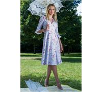 Goddiva Floral Printed Flared Sleeve Midi - Lilac by Goddiva - Lilac - 8