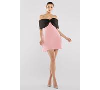 Goddiva Front Bow Off The Shoulder Mini Dress Multi