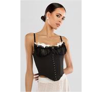Goddiva Front Fastened Milk Maid Corset by Goddiva - Black - L