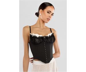 Goddiva Front Fastened Milk Maid Corset by Goddiva - Black - S