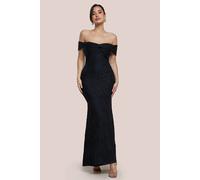 Goddiva Front Knot Twist Maxi Dress In Black Black