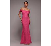 Goddiva Front Knot Twist Maxi Dress In Magenta Magenta