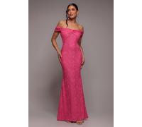 Goddiva Front Knot Twist Maxi Dress - Magenta by Goddiva - Magenta - 14