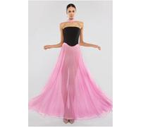 Goddiva Gathered A-Line Glitter Chiffon Maxi Skirt by Goddiva - Pink - S