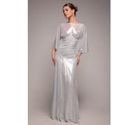 Goddiva Gravity Defying Naked Maxi Dress - Silver by Goddiva - Silver - 8