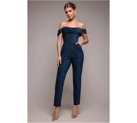 Goddiva Lurex Cowl Neck Jumpsuit - Royalblue by Goddiva - Royal Blue - 16