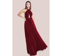 Goddiva Multiway Tie-Up Maxi Dress - Berry by Goddiva - Berry - 16