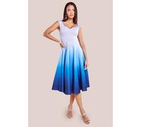 Goddiva Ombre Scuba Foam Bardot A Line Midi Dress In Light Blue Light Blue 8