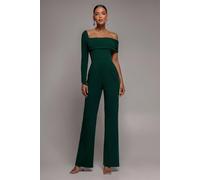 Goddiva One Shoulder Scuba Jumpsuit - Emerald Green by Goddiva - Emerald Green - 10