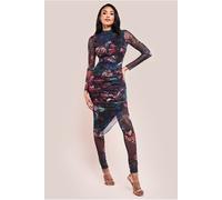 Goddiva Printed Sheer Leggings - Black by Goddiva - Black - M