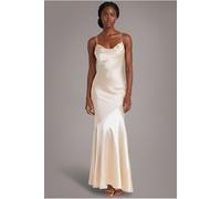 Goddiva Satin Cowl Neck With Strappy Back Maxi - Champagne by Goddiva - Champagne - 14