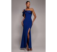 Goddiva Satin Twist One Shoulder Maxi Dress - Royal Blue by Goddiva - Royal Blue - 12